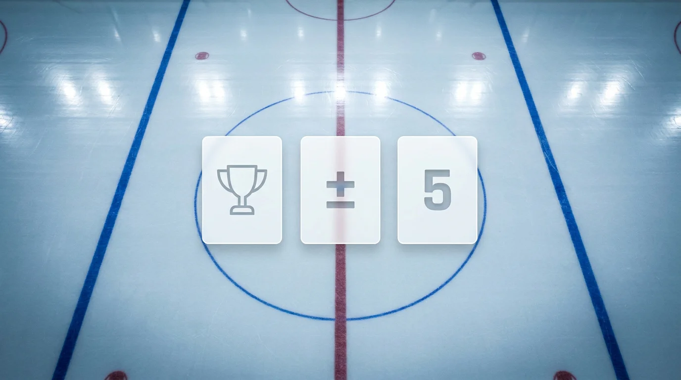 Ice hockey rink diagram illustrating puck line, moneyline and totals betting market mechanics