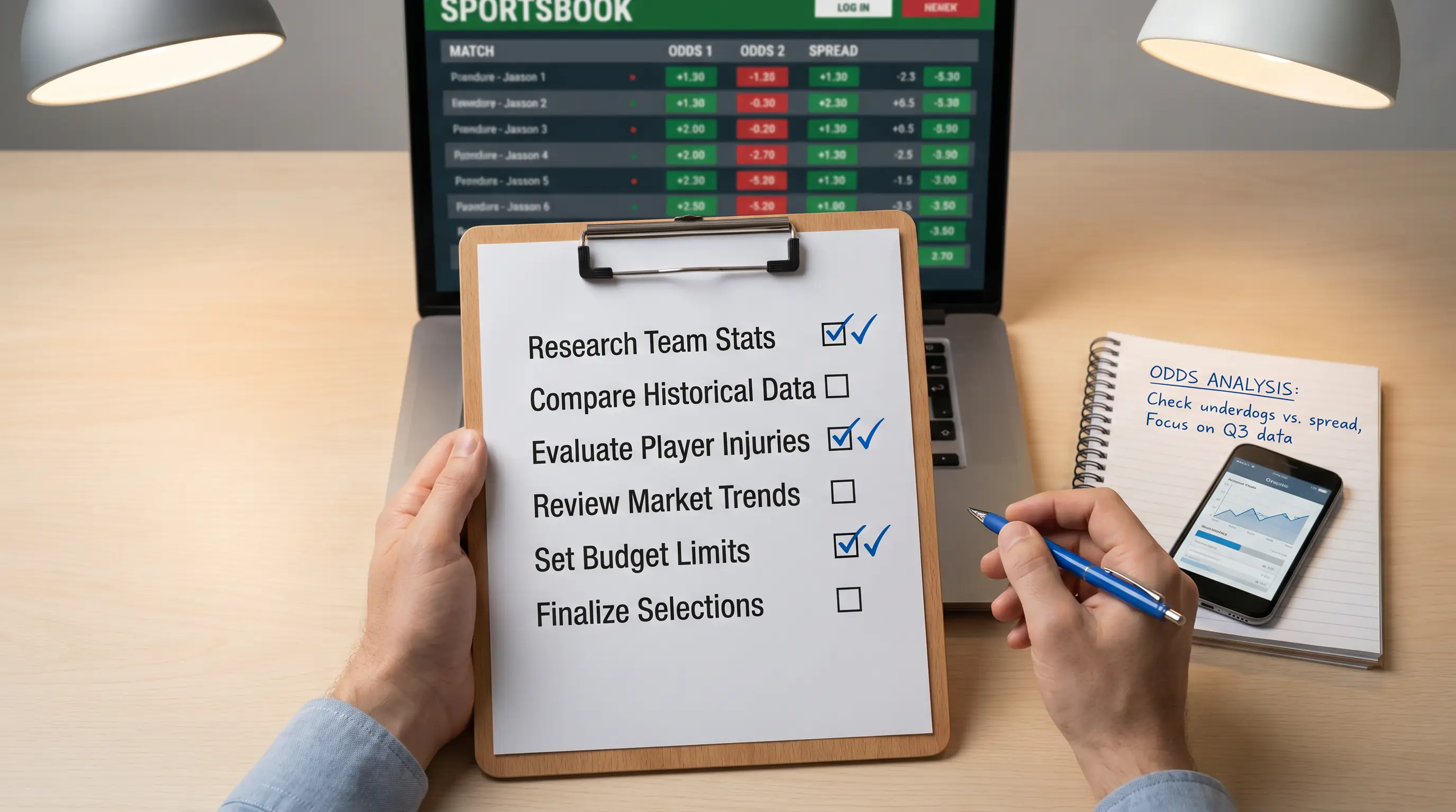 Analyst reviewing ice hockey betting site evaluation criteria on a laptop screen